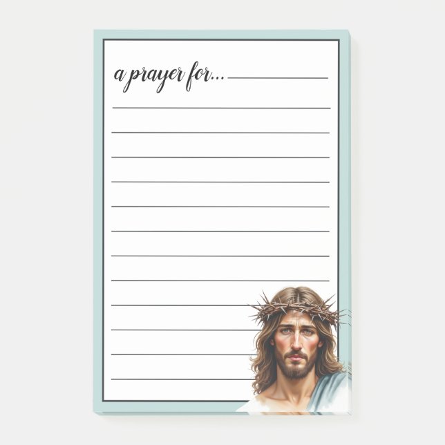Jesus Crown of Thorns Portrait War Room Prayer Post-it Notes (Front)