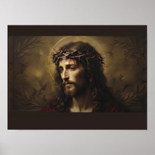 Jesus Crown of Thorns Poster – Christ Portrait