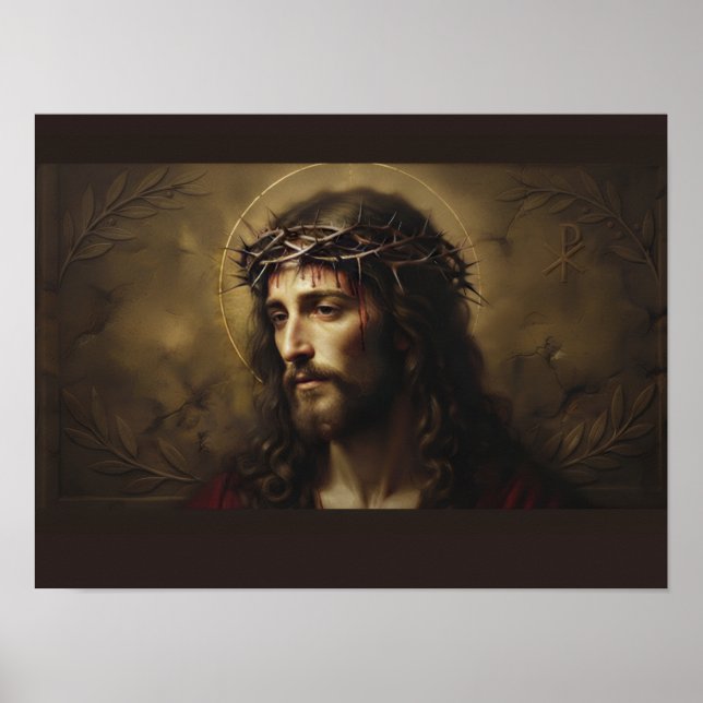 Jesus Crown of Thorns Poster – Christ Portrait (Front)