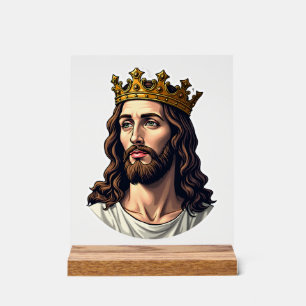 Jesus Crowned King Vintage Engraving Faith Shirt ( Acrylic Sign