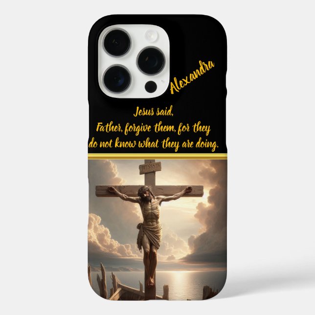 Jesus Crucified Above Peaceful Water Scene Case-Mate iPhone Case (Back)