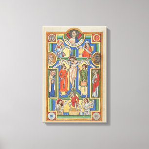 Jesus Crucified Medieval illumination Canvas Print