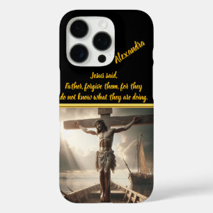 Jesus Crucified Over Serene Waters Waiting iPhone 16 Pro Case