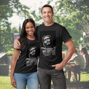 Jesus Crucifixion Art Noir   Bible Verse Black T-Shirt