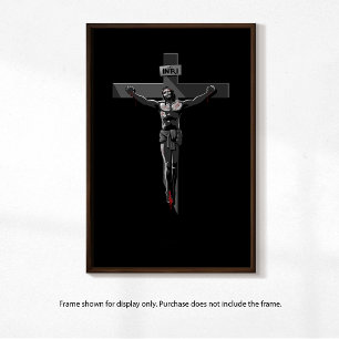 Jesus Crucifixion in Art Noir Canvas Print