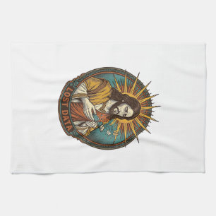 Jesus Crushed USB Flash Drive Lost Data Humor_1 Kitchen Towel