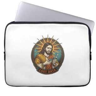 Jesus Crushed USB Flash Drive Lost Data Humor_1 Laptop Sleeve