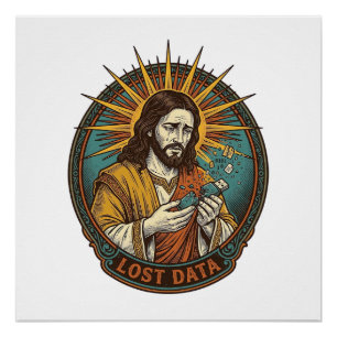 Jesus Crushed USB Flash Drive Lost Data Humor_1 Poster