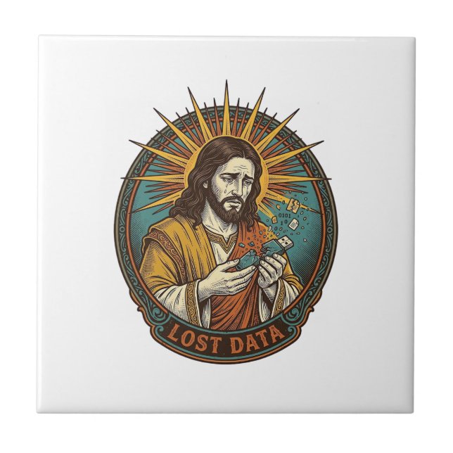 Jesus Crushed USB Flash Drive Lost Data Humor_1 Tile (Front)