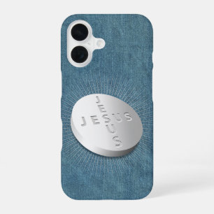 Jesus Cures Pill Christian Religious Faith Denim iPhone 16 Case
