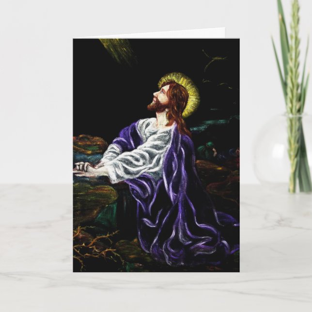 Jésus dans le Jardin de Gethsémani Carte de Pâques (Devant)