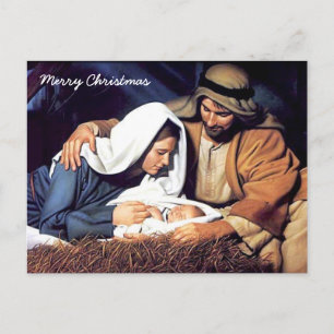 Jésus dans une carte postale de la crèche