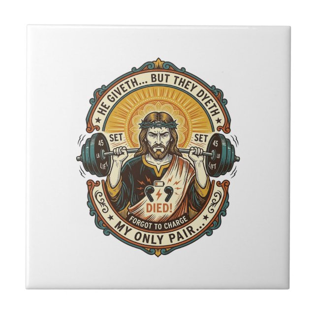 Jesus Dead Headphones Mid Set Silent Workout Gym H Tile (Front)