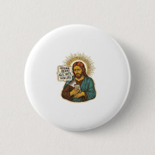 Jesus Dead Phone No Music Heavy Lift Gym Humor_1 2 Inch Round Button