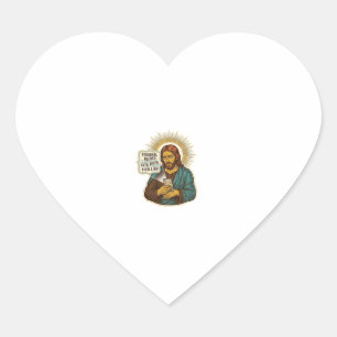 Jesus Dead Phone No Music Heavy Lift Gym Humor_1 Heart Sticker