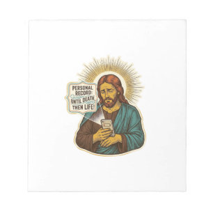 Jesus Dead Phone No Music Heavy Lift Gym Humor_1 Notepad