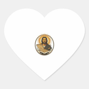 Jesus Deceived By Empty Pizza Box Party Food Humor Heart Sticker