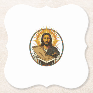 Jesus Deceived By Empty Pizza Box Party Food Humou Paper Coaster