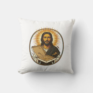 Jesus Deceived By Empty Pizza Box Party Food Humou Throw Pillow