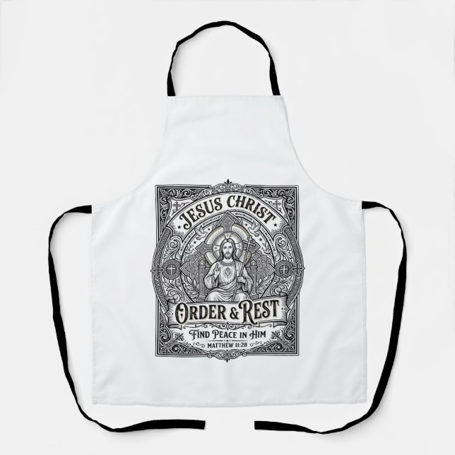 Jesus Declutter Clean Home Shirt Christian Graphic Apron (Front)