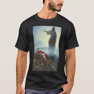 Jesus Defeating Satan and Joshua 24:15 T-Shirt