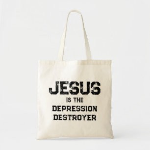 Jesus Depression Destroyer Life Christian Light Tote Bag