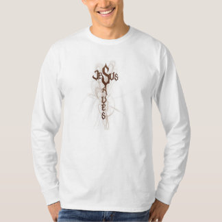 Jésus des hommes sauve le long T-shirt de douilles
