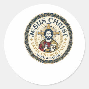 Jesus Desert Fathers Ancient Christian T-Shirt Ins Classic Round Sticker