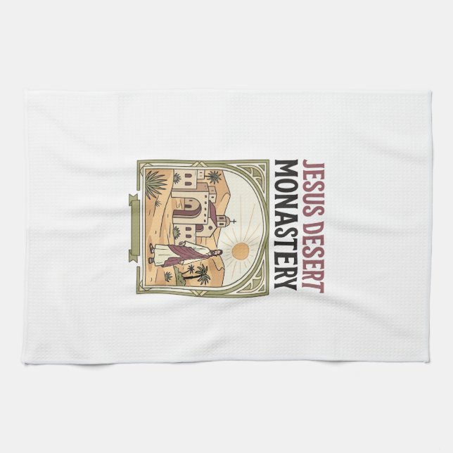 Jesus Desert Monastery Jesus Desert Monastery Chri Kitchen Towel (Horizontal)