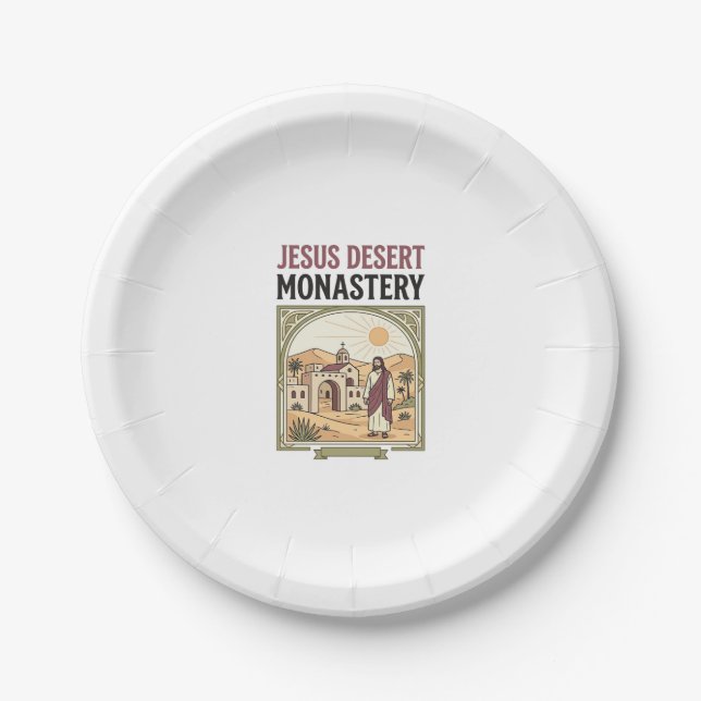 Jesus Desert Monastery Jesus Desert Monastery Chri Paper Plate (Front)