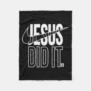 Jesus Did It He Is Risen Christian Religious Cross Fleece Blanket