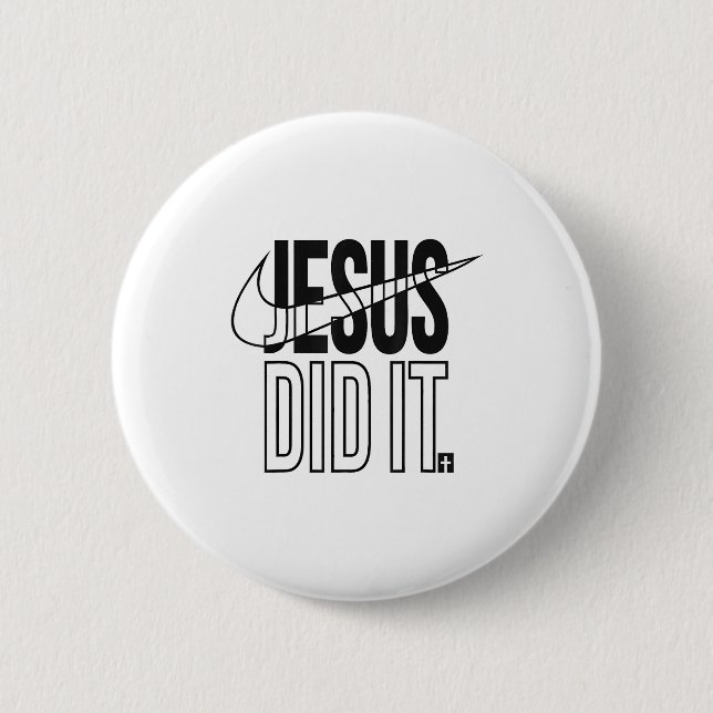 Jesus Did It Religious Cross Christian  2 Inch Round Button (Front)