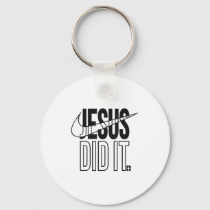 Jesus Did It Religious Cross Christian Keychain