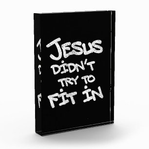 Jesus Didnt Try To Fit In Funny Graffiti Grunge Photo Block