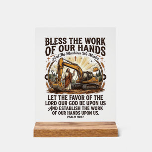 Jesus Diesel Mechanic Heavy Equipment Shirt Faith Acrylic Sign
