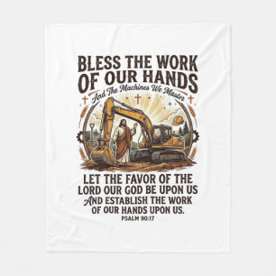 Jesus Diesel Mechanic Heavy Equipment Shirt Faith  Fleece Blanket