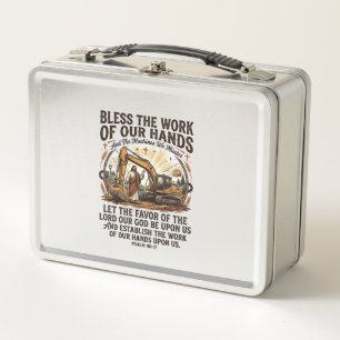 Jesus Diesel Mechanic Heavy Equipment Shirt Faith Metal Lunch Box