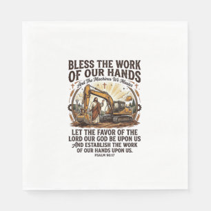 Jesus Diesel Mechanic Heavy Equipment Shirt Faith Napkin