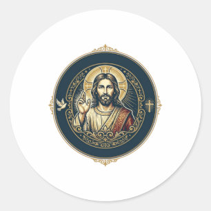 Jesus Digital Artist iPad Art T-Shirt Inspirationa Classic Round Sticker