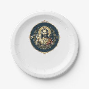 Jesus Digital Artist iPad Art T-Shirt Inspirationa Paper Plate