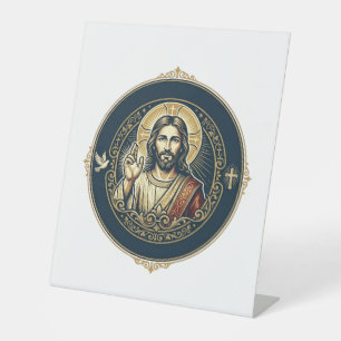 Jesus Digital Artist iPad Art T-Shirt Inspirationa Pedestal Sign
