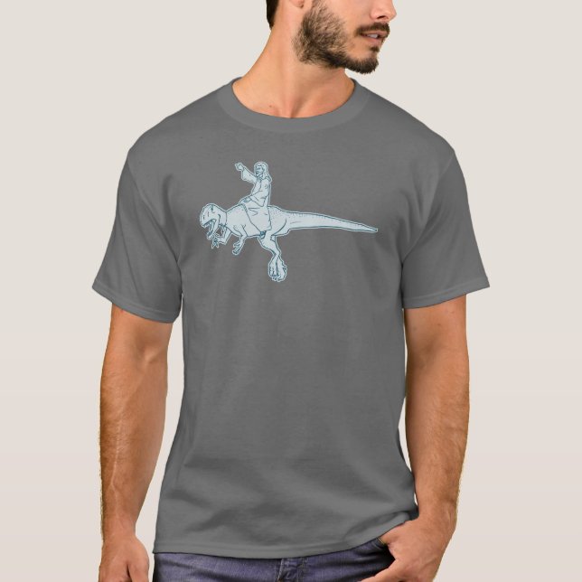 Jesus Dinosaur Rider tee shirt (Front)