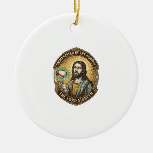 Jesus Dislike Button Social Media Hater Troll Humo Ceramic Ornament
