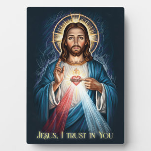 Jesus Divine Mercy Artistic Chalk Drawing Plaque