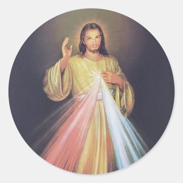 Jesus Divine Mercy First Holy Communion Classic Round Sticker (Front)