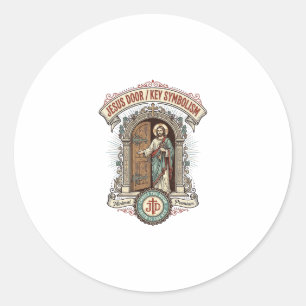Jesus Door Key Symbolism Jesus Door Key Symbolism  Classic Round Sticker