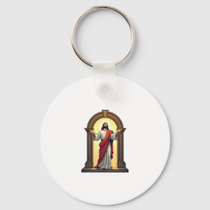 Jesus Doorway Light Vintage Engraving Shirt Keychain
