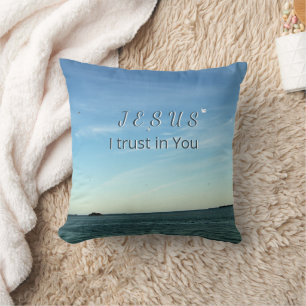 Jesus & Dove Calm Heavenly Sky Art Throw Pillow