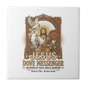 Jesus Dove Messenger Jesus Dove Messenger Christia Tile