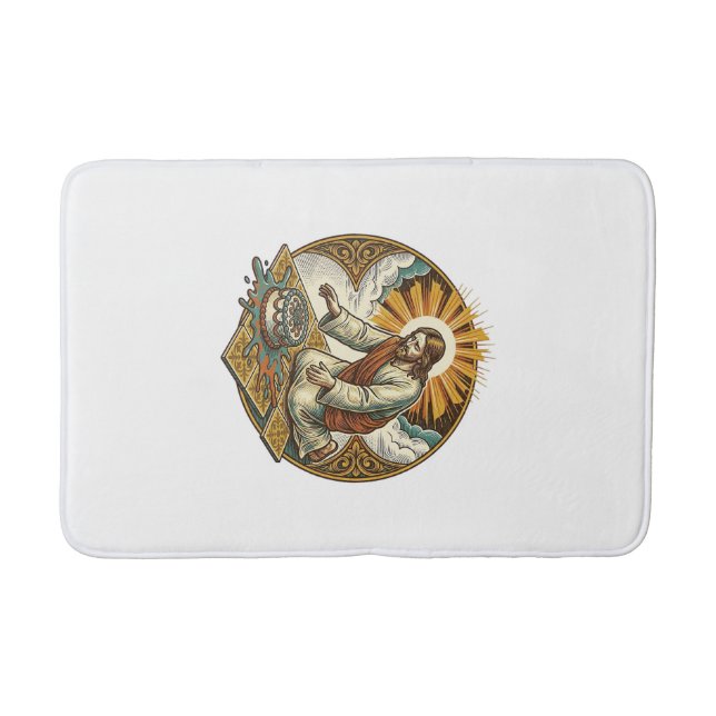 Jesus Dropped Birthday Cake Face Down Kitchen Floo Bath Mat (Front)